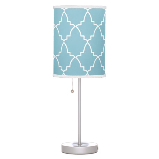 Light Blue Moroccan Lattice Pattern Table Lamp (Right)