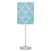 Light Blue Moroccan Lattice Pattern Table Lamp (Front)