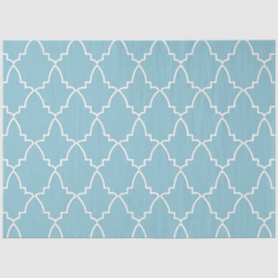 Light Blue Moroccan Lattice Pattern Tissue Paper
