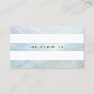Light Blue Mother of Pearl Stripes Pattern Elegant Business Card