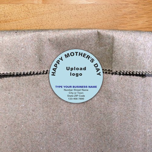 Light Blue Mothers Day Business Round Sticker