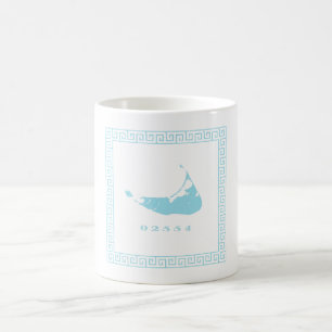 Light Blue Nantucket 02554 Zip Code Coffee Mug