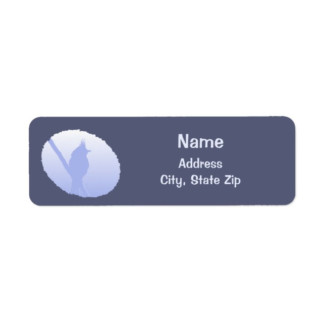 Light Blue Nature Silhouette Bird Label (Front)