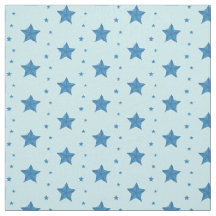 Light Blue Nautical Star Cotton Fabric by the Yard