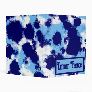Light Blue, Navy and White Abstract Mini Binder