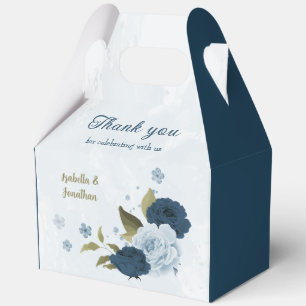light blue navy flowers wedding  favor boxes