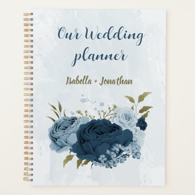 light blue navy flowers wedding planner (Front)