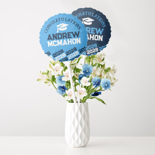 Light Blue & Navy Graduation Centerpiece Balloon