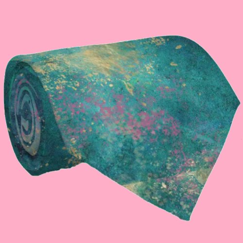 Light Blue Navy Pink Abstract Neck Tie