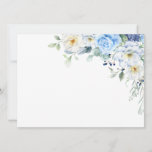 LIght Blue, Navy, Winter White Watercolor Floral Invitation