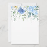 LIght Blue, Navy, Winter White Watercolor Floral T Invitation