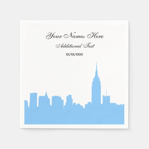 Light Blue NYC Skyline Silhouette ESB Paper Napkins