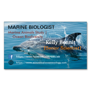 Light Blue Ocean classic Marine Life Study  Business Card Magnet