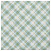 Light Blue Olive Green White Tartan Plaid Pattern Fabric