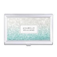 Light Blue Ombre Glitter and Bokeh Pattern