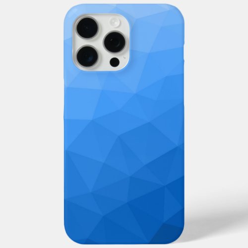 Light blue ombre gradient geometric mesh pattern iPhone 15 pro max case