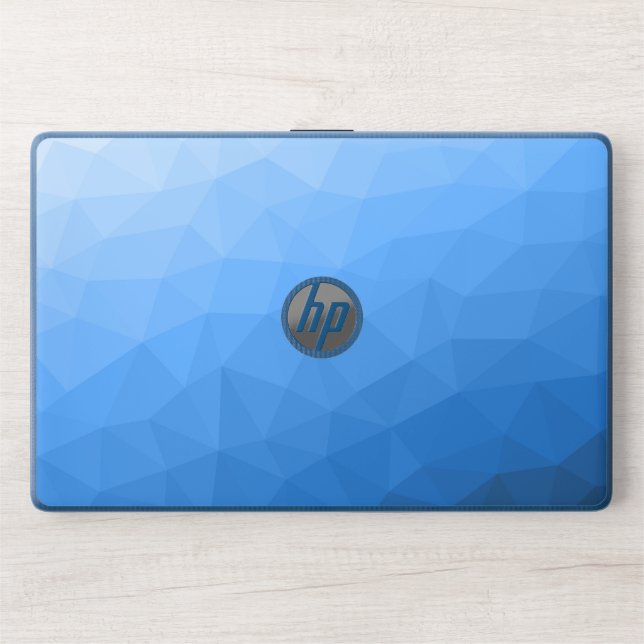 Light blue ombre gradient geometric mesh pattern HP laptop skin (Front)