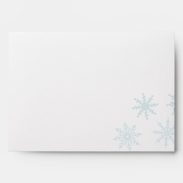 Light Blue Ombre Snowflake Holiday Envelope (Front)