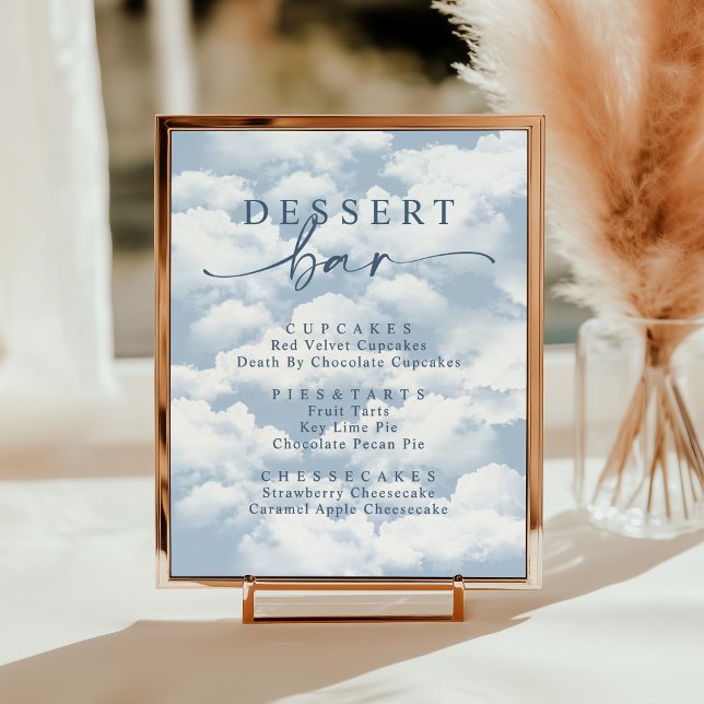 Light Blue On Cloud Nine Bachelorette Dessert Bar Poster (Creator Uploaded)