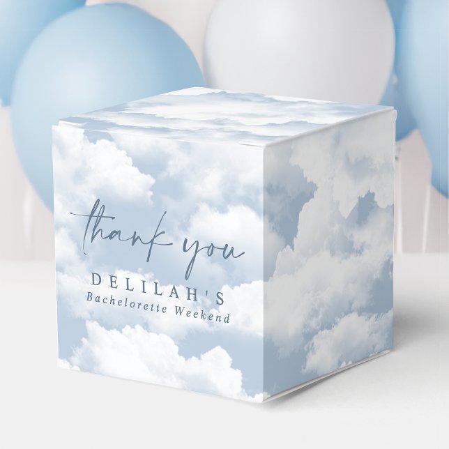 Light Blue "On Cloud Nine" Bachelorette Weekend  Favor Boxes (Creator Uploaded)