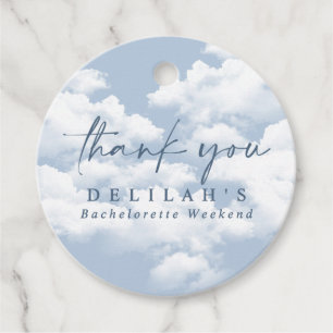Light Blue "On Cloud Nine" Bachelorette Weekend Favor Tags