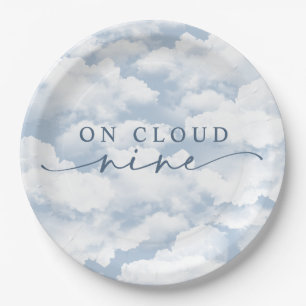 Light Blue "On Cloud Nine" Bachelorette Weekend  Paper Plates
