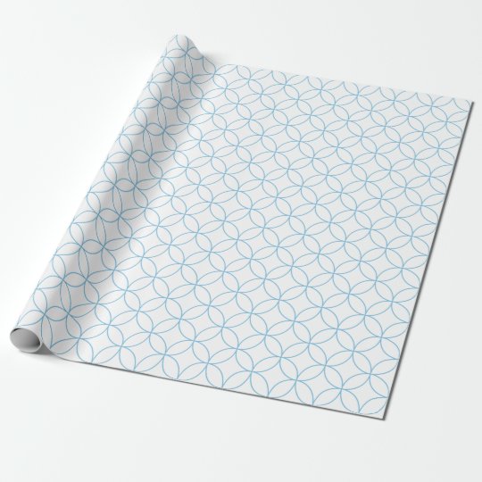 blue on white overlapping cirlces wrapping paper