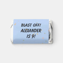 Light Blue Outer Space Galaxy Themed Birthday