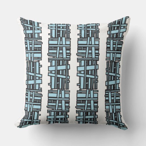 LIGHT BLUE OVERLAP DESIGN Retro Throw Pillow