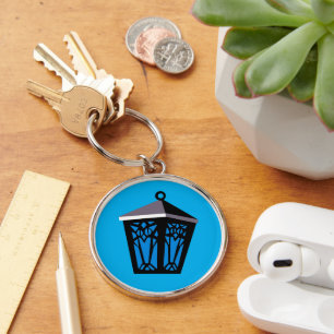 Light Blue Owl Lantern Keychain