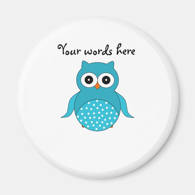 Light blue owl magnet (Front)