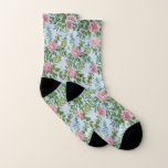 Light Blue & Pale Pink Peony Rose Floral Wedding Socks<br><div class="desc">Beautiful light Blue and pale pink peony & rose floral wedding invitations with abundant greenery.  Perfect for a floral theme or traditional white wedding in the Spring or Summer.  Customize the color and text to make this wedding invite your own!</div>