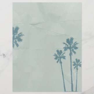 LIGHT BLUE PALM TREES crumpled PAPER TEXTURE DIGIT