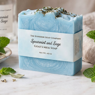 Light Blue Parchment Paper Style Soap Belly Band