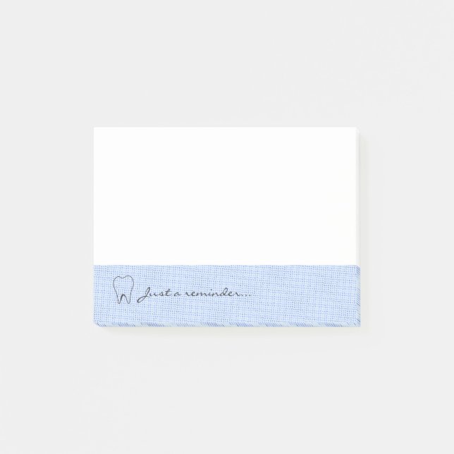 Light Blue Patterned Dental Reminder Post-it Notes (Front)
