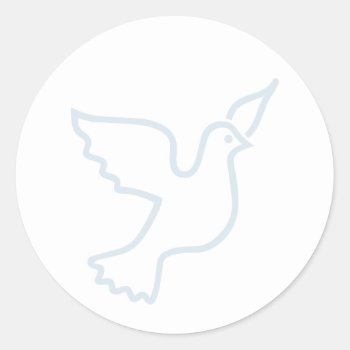 Light Blue Peace Dove Classic Round Sticker by chmayer at Zazzle
