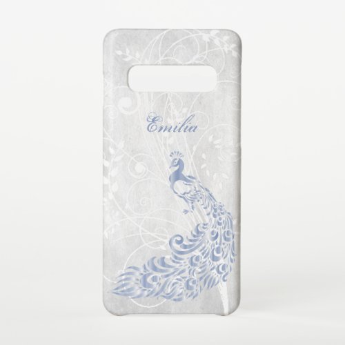 Light Blue Peacock Personalize Samsung Galaxy Case