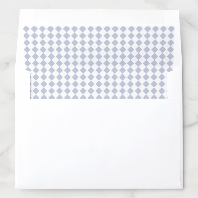 Light Blue Periwinkle Checker Diamond Envelope Liner (In Envelope)