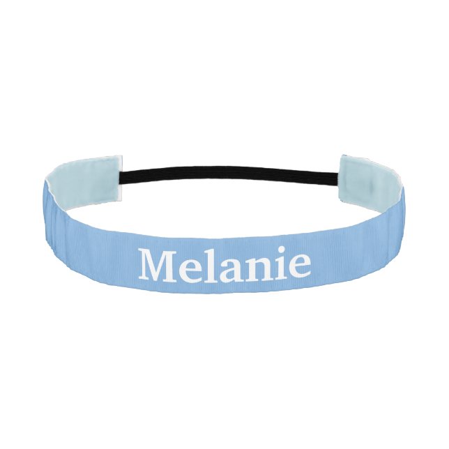 Light blue personalizable athletic headband (Front)