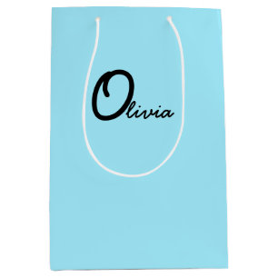 Light Blue Personalized Party Favor Bags