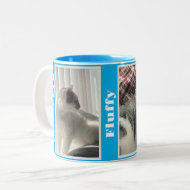 Light Blue Pet Photos and Names Two-Tone Coffee Mug