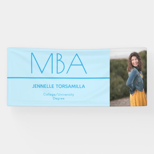Light Blue Photo MBA Graduation Banner