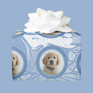 Light Blue Photo Pet Mom Grandma Dog Lover Gift  Wrapping Paper