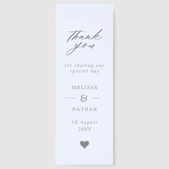 Light Blue Photo Strip Wedding Thank You Bookmarks (Front)