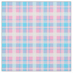 Light Blue, Pink and White Plaid Fabric