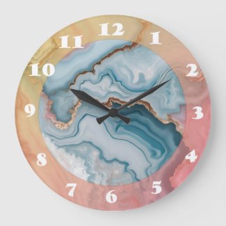 Light Blue Pink Gold Agate Marble Modern design 