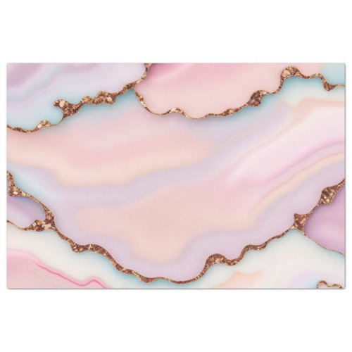 Light Blue Pink Marble Agate Modern Collection Tissue Paper