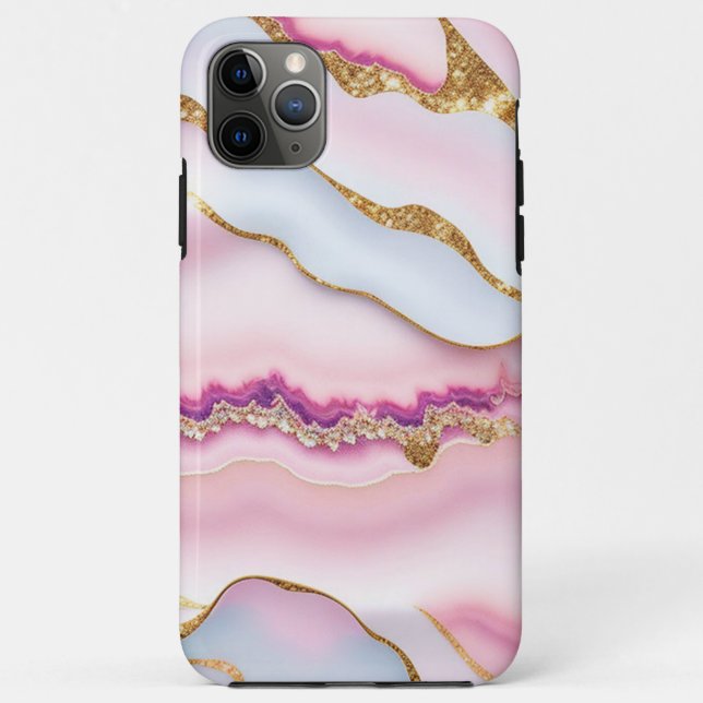 Light Blue Pink Marble Agate Trendy Collection Case-Mate iPhone Case (Back)