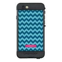 Light Blue & Pink Pastel Chevron Personalized Name LifeProof NÜÜD iPhone 6s Case