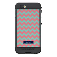 Light Blue & Pink Pastel Chevron Personalized Name LifeProof NÜÜD iPhone 6s Case